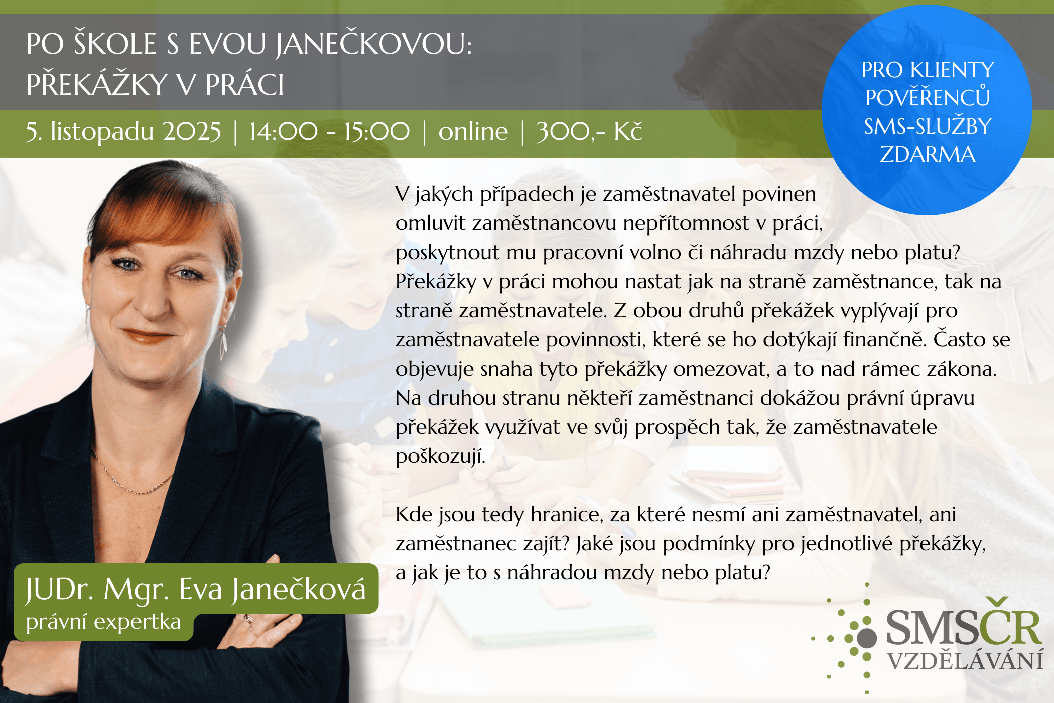 Po škole s Evou Janečkovou Překážky v práci_listopad 2025